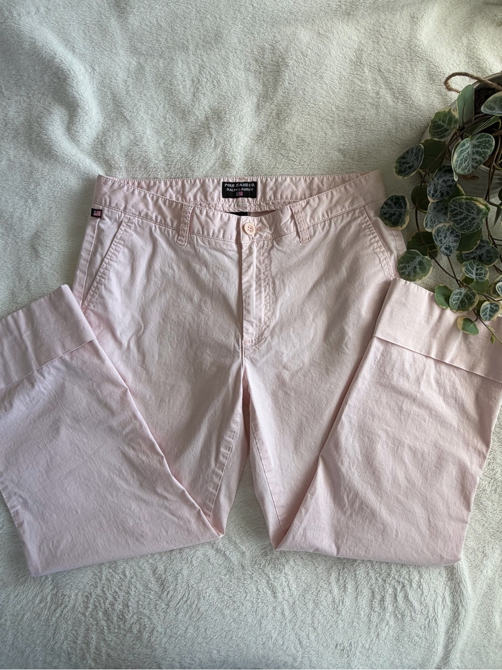 Vintage Polo by Ralph Lauren Light Pink Cropped Chino Pants size 10